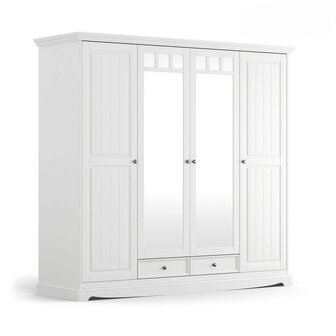 Borenzo 4 deurs kast fins grenen spiegel