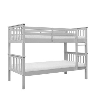 Collect stapelbed spijlen wit 90x200 grenen grijs