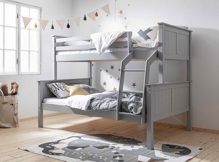 collect trio stapelbed 90x200/120x200 grenen grijs