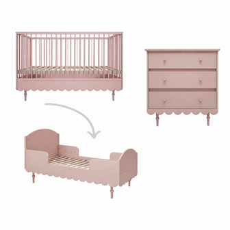 Babushka 2 delige meegroeikamer 70x140 roze