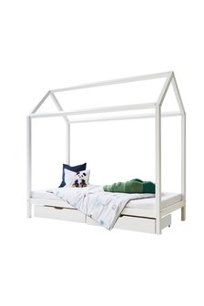 Hoppekids Basic huis bed 90x200 grenen wit