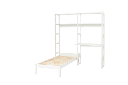 Hoppekids Storey wandkast met  4 planken en bed 70 x 160 cm + bureaublad