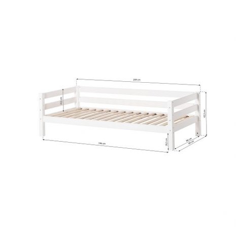 Portiek Initiatief rand Hoppekids Premium bedbank met flex lattenbodem 90x200 witt -  Kinderbeddenstore