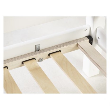 Hoppekids Premium hoogslaper 90x200 schuine trap met bureau blad en flex frame bodem wit