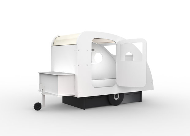 bidden oortelefoon ontsnappen Mathy by Bols design Caravan bed 90x190 wit - Kinderbeddenstore