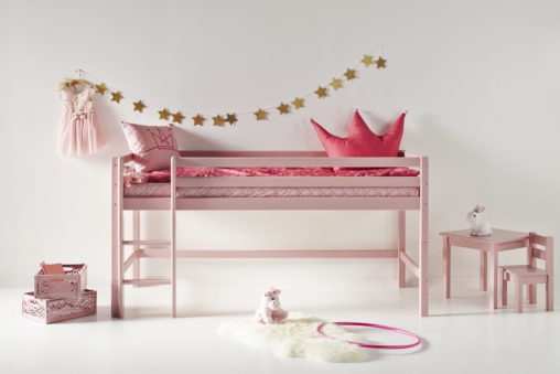 hoppekids my color halfhoog bed pale roze