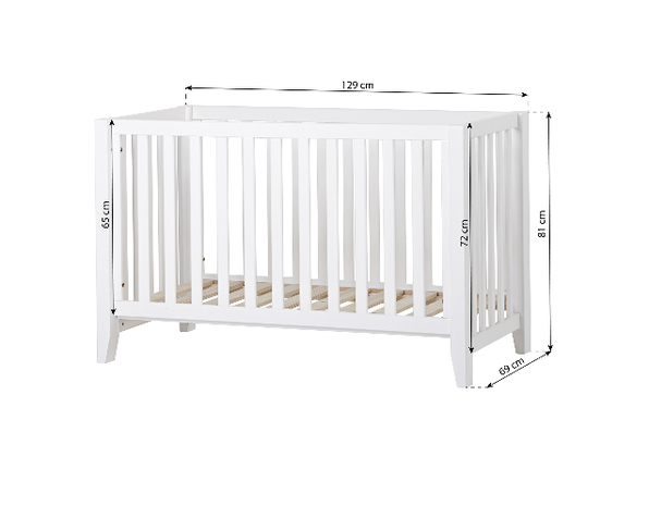 Hoppekids Anton baby ledikant - bedbank 60x120 grenen wit