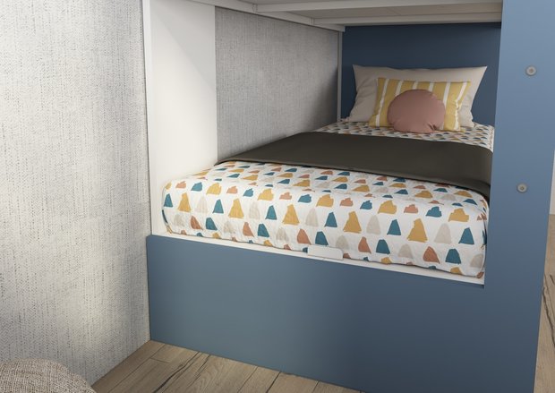 Trasman Jules stapelbed met slaaplade 90x200 smokey blue