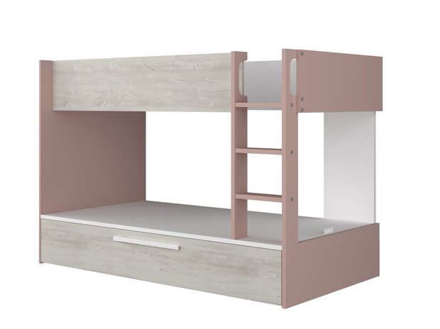 Trasman Jules stapelbed met slaaplade 90x200 oud roze