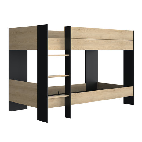 Duplex stapelbed 90x200 naturel / zwart 