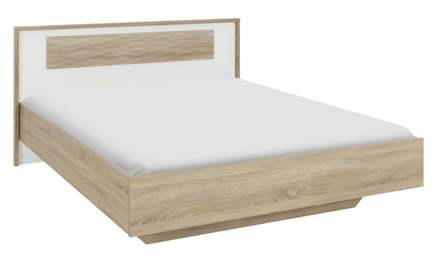 Beddyfurn Alliste twijfelaar 180x200 eiken hoogglans wit - Kinderbeddenstore