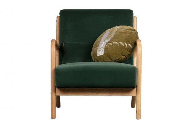 Woood Mark fauteuil fluweel groen -
