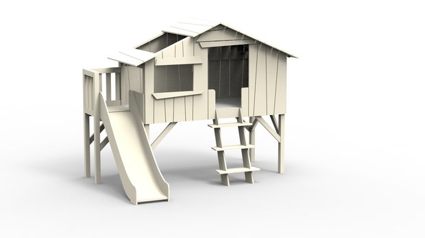 boomhut bed ivoor platform