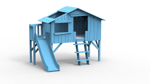 boomhut azuur blauw