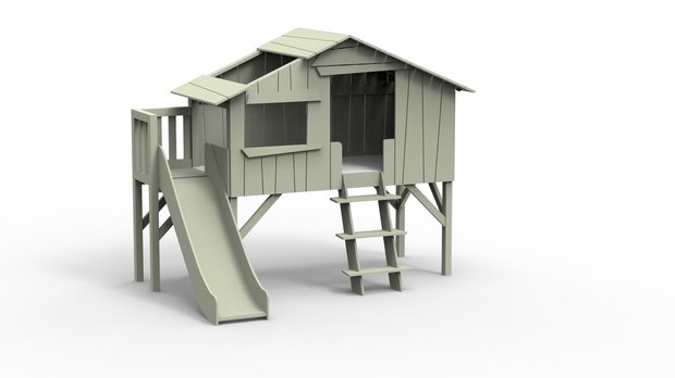 boomhut bed muis grijs glijbaan