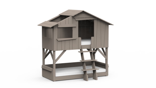 boomhut stapelbed taupe