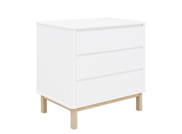 Bopita Mika commode 3 laden wit - eiken