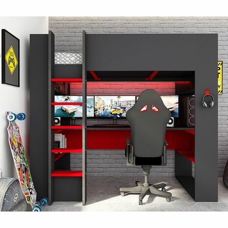 Trasman the Cube gaming hoogslaper 90x200 antraciet