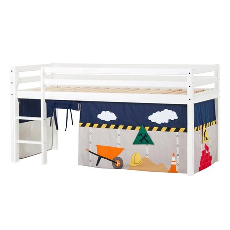 hoppekids halfhoog bed met construction tent