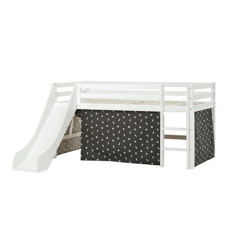 glijbaan bed met pets grijs tent