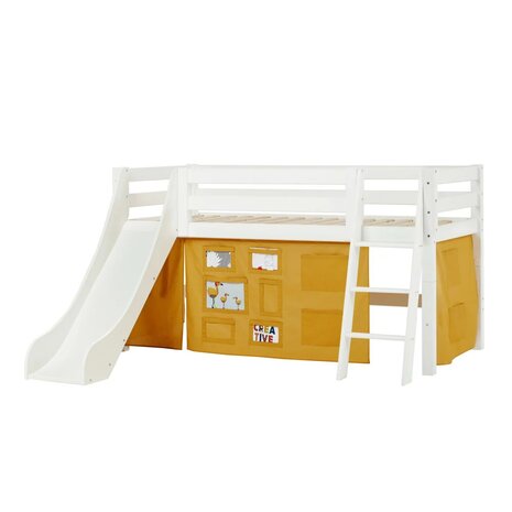 bed met glijbaan creator tent geel