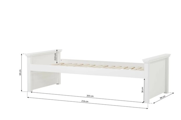 Hoppekids Maja de luxe medium bed met opbergladen 90x200 wit