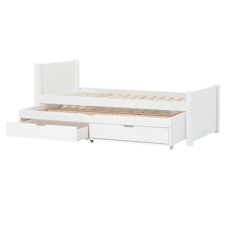 Hoppekids Noah de luxe hoog bed met uittreklade 90x200 wit