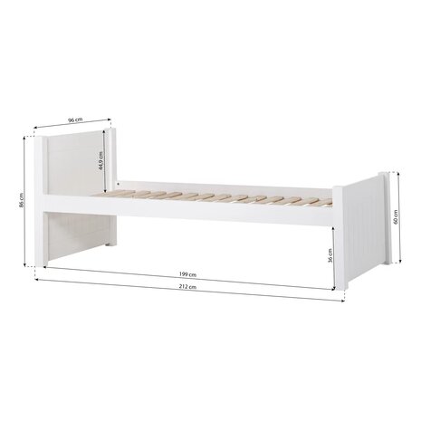 Hoppekids Noah de luxe hoog bed met opbergladen 90x200 wit