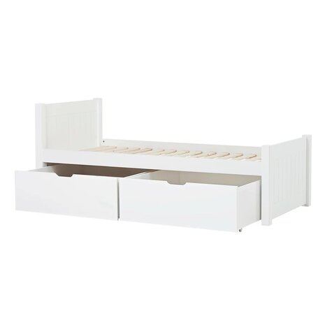 Hoppekids Noah de luxe hoog bed met opbergladen 90x200 wit