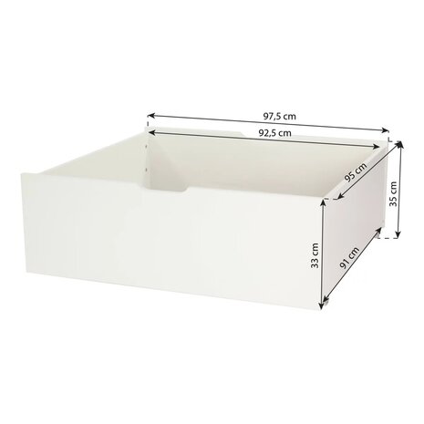 Hoppekids Noah de luxe hoog bed met opbergladen 90x200 wit