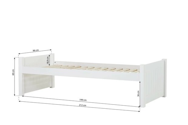 Hoppekids Noah de luxe medium bed met opbergladen 90x200 wit