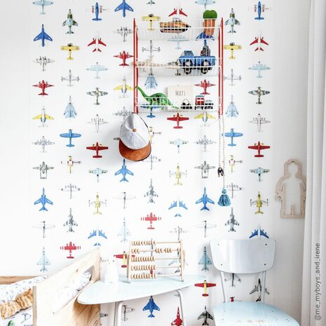 Sfeerbeeld vliegtuigjes behang
