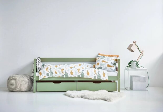 hoppekids eco comfort 70x160 bed pale green
