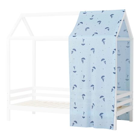 Hoppekids Ole lukoie blauw gordijn tbv 90x200 huisbed