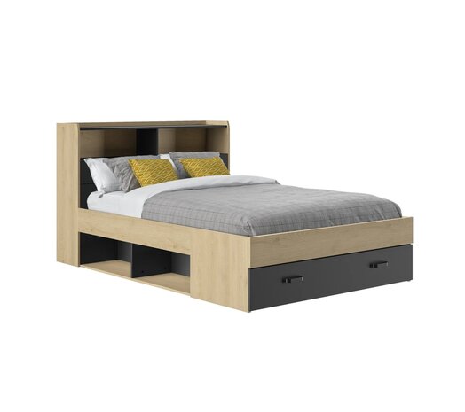 sabia bed naturel zwart