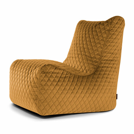 Slowdown seat zitzak lure luxe velours mosterd