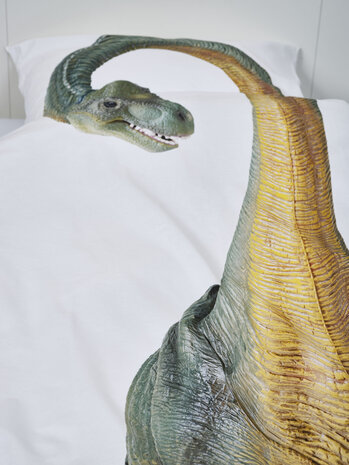 Literaire kunsten Wees tevreden Overweldigen Snurk dekbedovertrek dino bronto 1 persoons 140x200/220 - Kinderbeddenstore