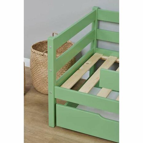 Hoppekids Eco comfort peuterbed 70x160 grenen pale green