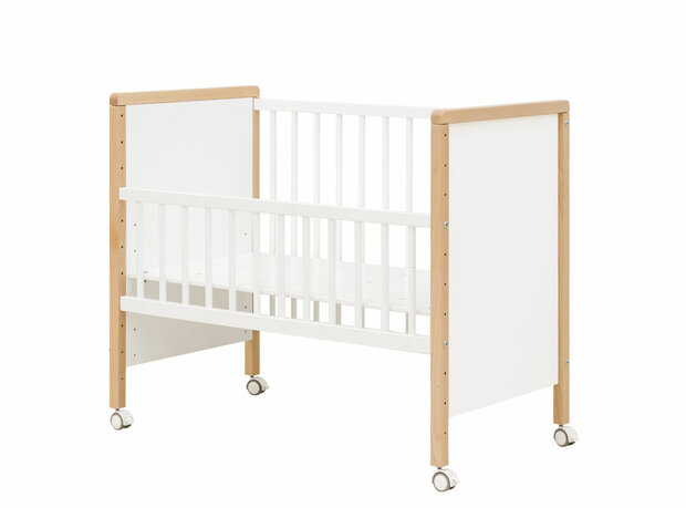 Bopita Flo co-sleeper wit-beuken  *GRATIS matrasje 50x90X7