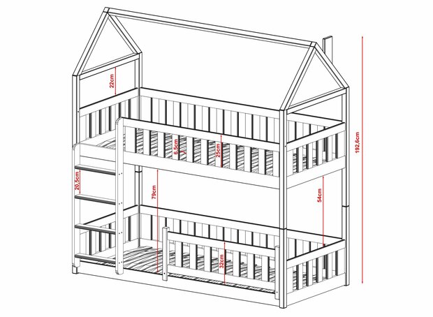 bedmaten poglino stapelbed huisje