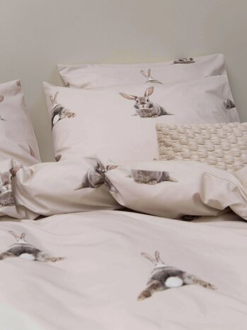 Snurk dekbedovertrek Bunny beige 1 persoons 140x200/220