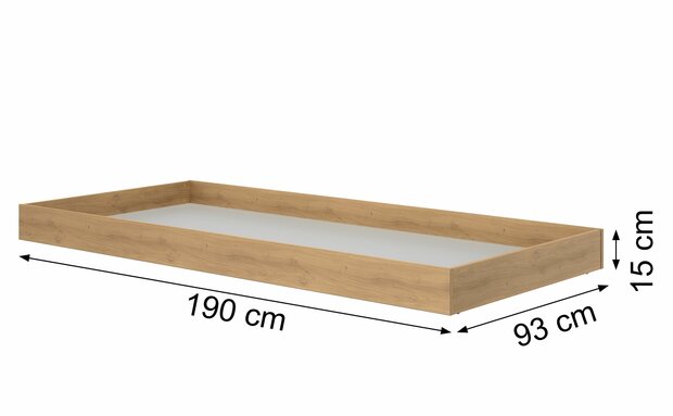 Lugano 1-persoons bed 90x200 eiken rustiek look