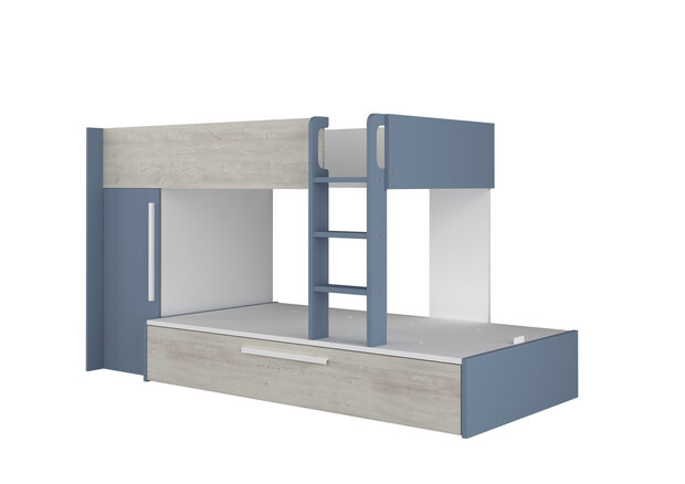 Trasman Adrano stapelbed met bedlade 90x200 blauw 