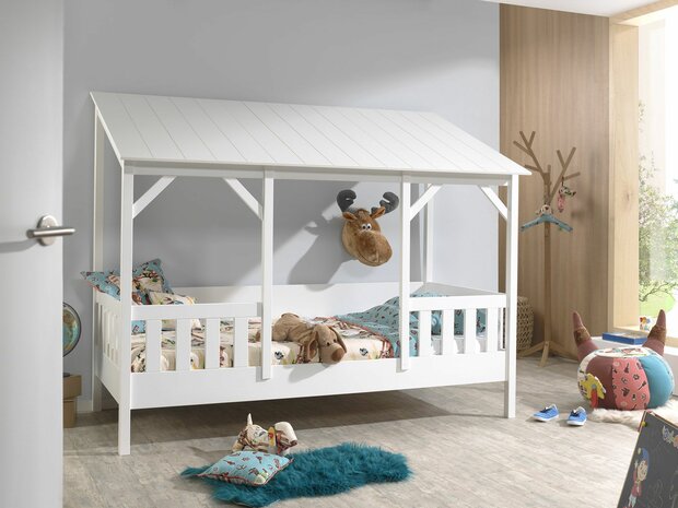 Milan boomhutbed 90x200 wit