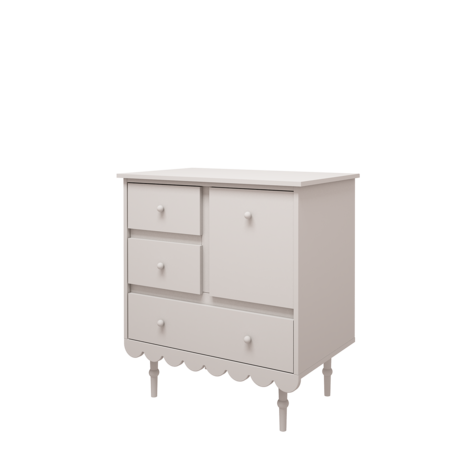 Babushka commode 3 laden 1 deur wit