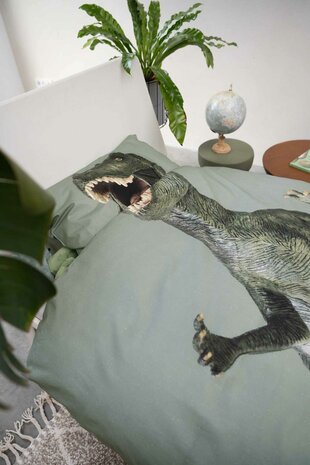 Snurk dekbedovertrek Dino Jurassic Green 2 persoons 200x200/220
