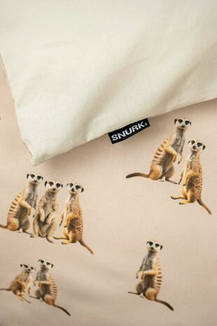 Snurk dekbedovertrek Meerkats sand 1 persoons 140x200/220