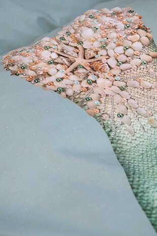 Snurk dekbedovertrek Mermaid aqua 1 persoons 140x200/220