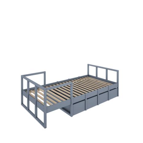 Tweens 1-persoons bed 90x200 zacht blauw