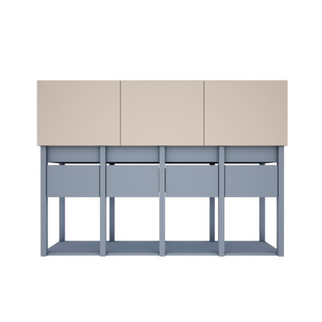 Tweens wandkast zand blauw